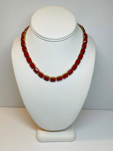 Weiss Red Prong Set Collar Necklace